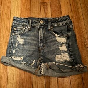 AMERICAN EAGLE OUTFITTERS dark blue denim high waist short